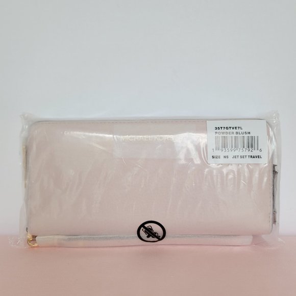 MICHAEL KORS Jet Set Travel Large Continental Leather Wallet-Powder Blush🎈⭐$128 - Picture 16 of 16